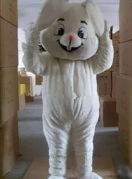 White Rabbit Mascot Costumes Animated theme Easter plush bunny Cospaly Cartoon mascot Character Halloween Carnival party Costume