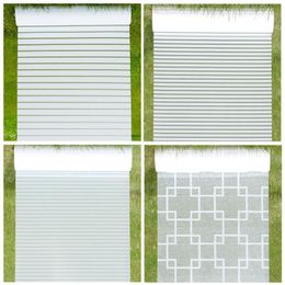 Window Stickers 2/3/5 Meter Frosted Self Adhesive Film Privacy Glass White Stripe Blinds Bedroom Living RoomWindow