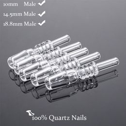 Wholesale 10mm 14mm 18mm Male Joint Straight 100% Quartz Nails Smoking Accessories For Mini Nectar Collector Banger Nail Quartz Tips GQB19