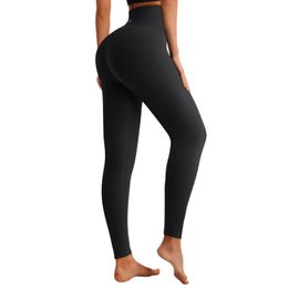 LetSfit ES4 Pantalones de yoga de cintura alta para mujer negra con bolsillos para el entrenamiento para mujeres Mantense, mantequilla, pantalones de pantalones suaves y secos, senderismo de gimnasio.