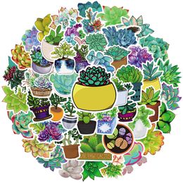 50PCS Mixed Car Stickers Succulents For Skateboard Baby Scrapbooking Pencil Case Diary Phone Laptop Planner Decoration Book Album Kids Toys DIY Decals