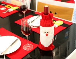 Christmas decorations non-woven Santa Claus style wine bottle set bag gift Champagne wine