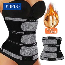 Ybfdo Neoprene Sauna Waist Trainer Corset Sweat Belts For Women Body Shaper Slimming Corset Weight Loss Compression Trim Belt L220802