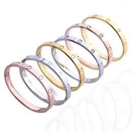 High Quality Electroplated 18K Gold Cuff love bangle 316L Stainless Steel Jewellery Fashion Designer Bracelet for Women