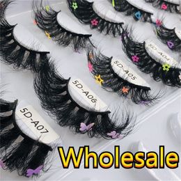 Lashes With Butterflys On Them Faux Mink 25mm Butterfly Eyelashes With Packaging Boxes Hand Made Full Strip Charming 220616