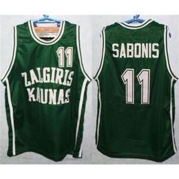 Nikivip Team Lithuania Zalgiris Kaunas Arvydas Sabonis #11 Green Retro Basketball Jersey Men's Stitched Custom Number Name Jerseys