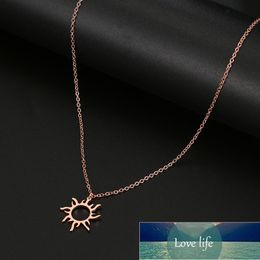 New Stainless Steel Necklace Plated Ethnic Sun Totem Pendent Necklaces For Charm Women Birthday Party Fashion Jewelry