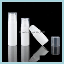 5Ml 10Ml White Airless Bottle Lotion Pump Mini Sample And Test Bottles Vacuum Container Cosmetic Packaging Drop Delivery 2021 Packing Offi