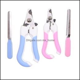 Pets Nail Beauty Suppliers Stainless Steel Dog Cat Clipper Pet Claw Cleaning Tool Suit For Manicure Products Drop Delivery 2021 Grooming Su