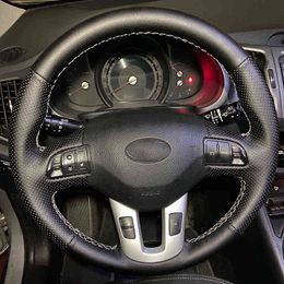 Custom Original Car Steering Wheel Cover For Kia Sportage 3 Sl 20112014 Kia Ceed Leather Braid For Steering Wheel Diy Sewing J220808