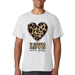 Men's T-Shirts Women Fashion Print Graphic Leopard Love Sweet Style Cute Summer Short Sleeve Female Clothes Tops Tees Tshirt T-ShirtMen's