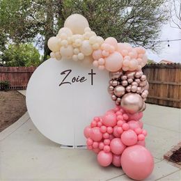 Party Decoration Chrome Rose Gold Pink Balloon Garland Kit Baby Shower Birthday Decor Baptism Decorations Balloons GirlsParty