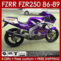 OEM Body For YAMAHA FZR250R FZR250RR FZR-250R 86-89 Bodywork 142No.110 glossy purple FZRR FZR 250R 250RR FZR-250 1986 1987 1988 1989 FZR250 FZR 250 R RR 86 87 88 89 Fairing