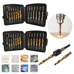 Hand Tools 13pcs Tap Thread Metric Drill Bits Set M3-M10 Hex Shank Bit Plated Screw Compound And Tool Sets