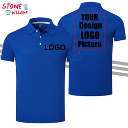 Custom 100 Polyester High Quality Quick Dry Polo T shirt Fashion Brand design Short Sleeve Sports wear Print Slim Tops 220722