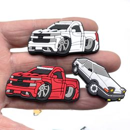 9 kinds of JDM Cute cartoon car shoes charms Accessories designer Shoe Decoration jibz for croc for Kid's Party
