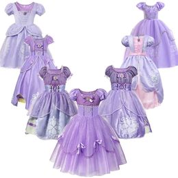 Infant Baby Girls Sofia Princess Costume Halloween Cosplay Clothes Toddler Party Role-play Kids Fancy Sofia Dresses For Girls 210329