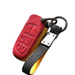 jeep compass accessories UK - Customized for Jeep Wrangler Grand Cherokee Compass High-quality Alcantara Suede Key Chains Key Case Key Cover Car Accessories