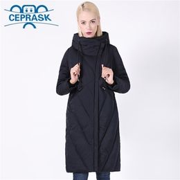 Winter Coat Women Plus Size Long Windproof Collar Women Parka Stylish Hooded Thick Women's Jacket CEPRASK 201125