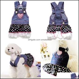 Dog Apparel Supplies Pet Home Garden Summer Dress Cat Strap Skirt Cute Dot Puppy Clothes Apparels Drop Delivery 2021 Jdfic