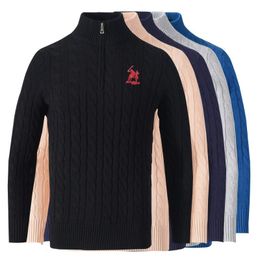 mens half zip sweater UK - Men's Sweaters Men Autumn Casual Big Horse Logo Half Zip Sweater Cardigan Jacket Male Winter Mock Neck Pullover RL8509Men's Men'sMen's