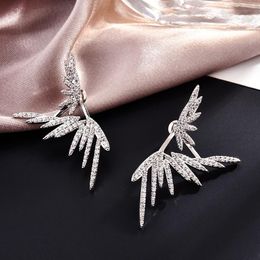 Dangle & Chandelier Japan South Korea Fashion Jewelry Personality Irregular Full Crystal Wing Earrings Hook For Women GiftDangle