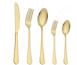 Flatware Sets Gold silver stainless steel food grade silverware cutlery set utensils include knife fork spoon teaspoon SJS11