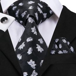 Bow Ties Hi-Tie Men's Tie Black White Necktie Silk Jacquard Woven Wedding Formal Stryle For Business SN-3007Bow BowBow