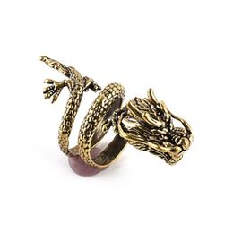 Male Index Finger Ring Ancient Dragon Zodiac Personality Punk Jewellery 100Pcs/Lot