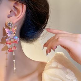 Dangle & Chandelier 2022 Strands Butterfly Flowers Long Drop Earrings Personality Beach Holiday Beautiful New Pendientes Mujer