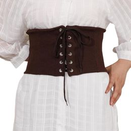 Belts Gothic Solid Color Lift Up Female Waist Corset Wide Polyester Belt Women Fashion Slimming Waistband Adjustable CorsetsBelts