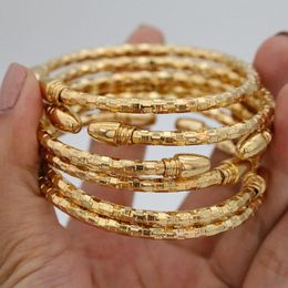 Bangle Pieces Of Classic Ethiopian 5mm Dubai Women's Gold Bracelet Party Gift African Ball Middle East WeddingBangle BangleBangle