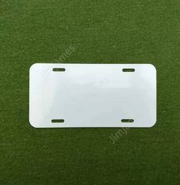 Sublimation DIY White Blank Aluminum License advertising plates custom logo 15x30cm Thickness 0.65MM 4holes 300pcs DAJ482