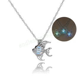 Fashion Luminous Necklace Fish Shape Bead Pendant Necklaces Women Glow In The Dark Charm Halloween Jewelry