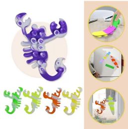 3D Tie Dye Scorpion decompression toy Pull It Fidget Finger Toys Bubble Sucker Sensory Stress Relief Squeeze Toy Suction Cup Pad Unlimited Popping Fun Game