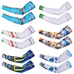 Running Sets Children's Cartoon Sports Arm Compression Sleeve Basketball Cycling Arm Warmer Summer UV Protection Volleyball Sunscreen