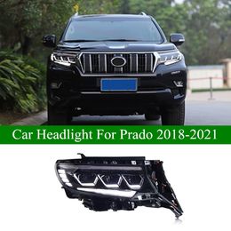 Car Head Light For Toyota Prado 2018-2021 LED Headlight Assembly DRL Daytime Lights Turn Signal High Beam Projector Lens