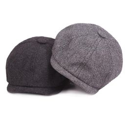 Berets Wool Sboy Caps Men Herringbone Flat Gatsby Cap Woolen Driving Hats Vintage Inspired Hat Winter Peaky Blinders BeretsBerets