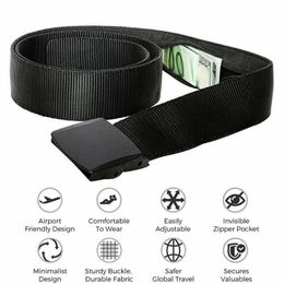 Belts Travel Security Belt Hidden Money Pouch Wallet Pocket Waist Safe