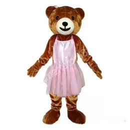 High quality apron Bear Mascot Costume Stage Performance Cartoon Character Outfit Performance halloween Party Dress