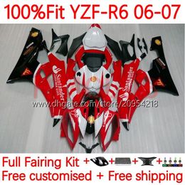 100% Fit OEM Bodywork For YAMAHA MOTO YZF-R6 YZF600 YZF R 6 600 CC 2006-2007 Body 26No.17 YZF R6 600CC YZFR6 06 07 YZF-600 2006 2007 Injection Mould Fairing Kit Glossy red