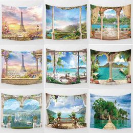 New Fashion Beauty Lake View Wall Art Tapestry Rectangular Carpet Decor Home J220804