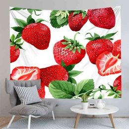 Fruit Lemon Strawberry Tapestry Bohemian Decoration For Female Eoom Wall Rugs Dorm Room Essentials Pendant J220804