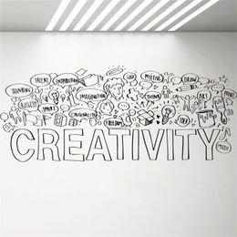 Creativity Wall Decal Office Sticker Removable Vinyl Lettering Wall Decals for Classroom School Children Bedroom Decoration G361 T200601