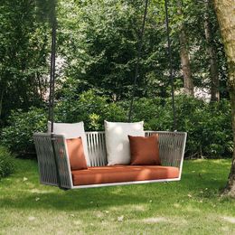 Camp Furniture Outdoor Leisure Sofa Waterproof And Sun Protection Nordic Courtyard Garden Terrace Rattan Single Double Swing GliderCamp