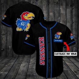 Kansas Customise You Name Baseball Jersey Shirt 3D Printed Men s Casual s hip hop Tops 220712