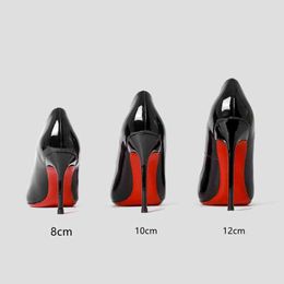 Star Style Luxury Shoes For Women Red Shiny Bottom Pumps Brand High Heel Shoes 12cm Sexy Party Pointed Toe Wedding Shoes Size 44 H220409