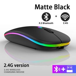LED Wireless Mouse Rechargeable Slim Silent Mice 2.4G Portable Mobile Optical Office Mouse 3 Adjustable DPI For Notebook PC Laptop Computer Desktop