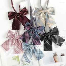 Bow Ties Cute School Girls JK Tie Female Japanese Ladies Fashion Plaid Student Uniforms Shirts Casual Bank Worker ButterflyBow Emel22