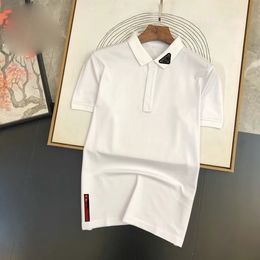 Designer polo men casual business shirt cotton short-sleeved T-shirt large size black and white men's polo fashion sweater jacket coat